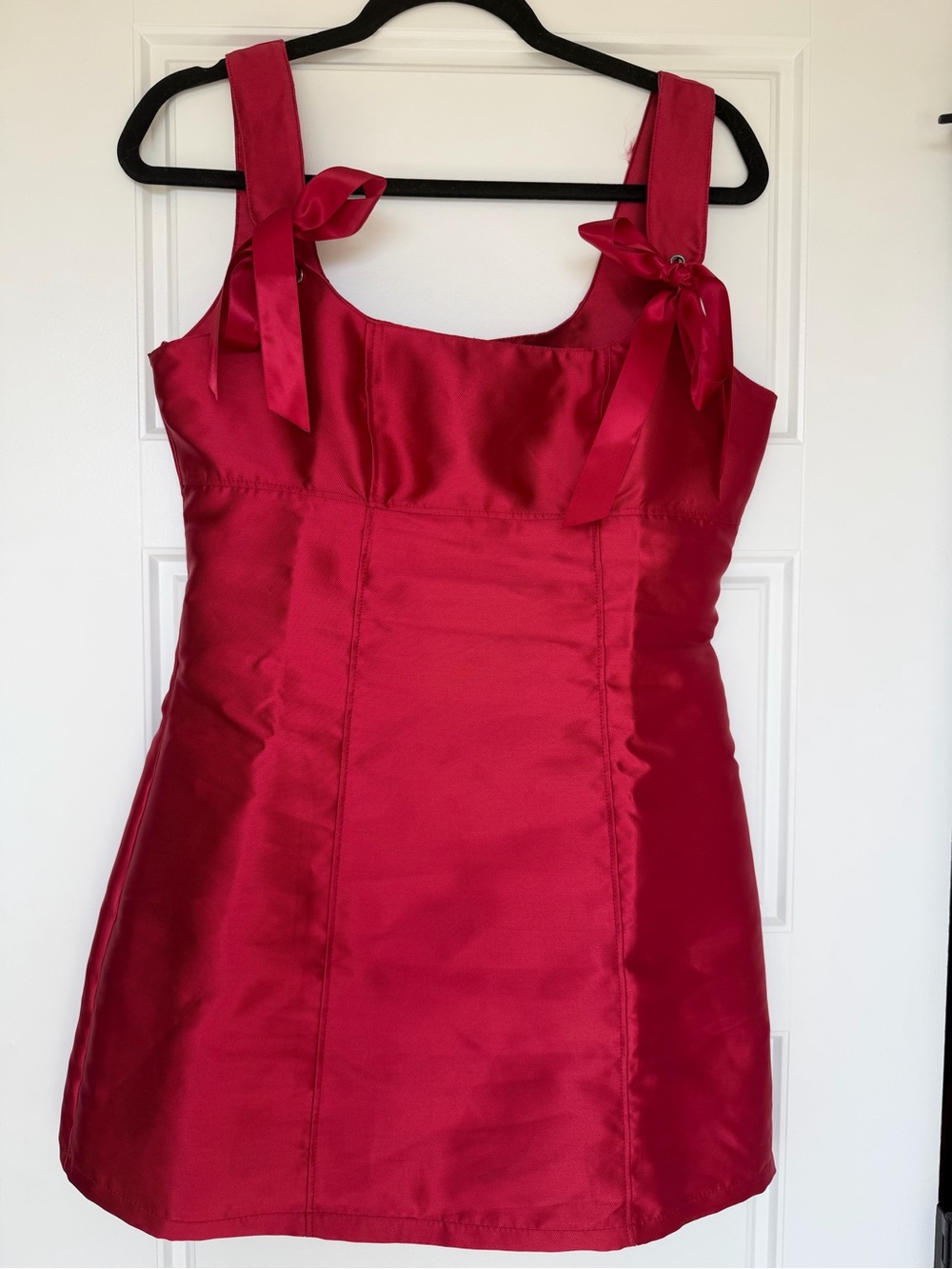 Current Mood Cherry Red Tie-Shoulder Mini Dress- Only Worn Once